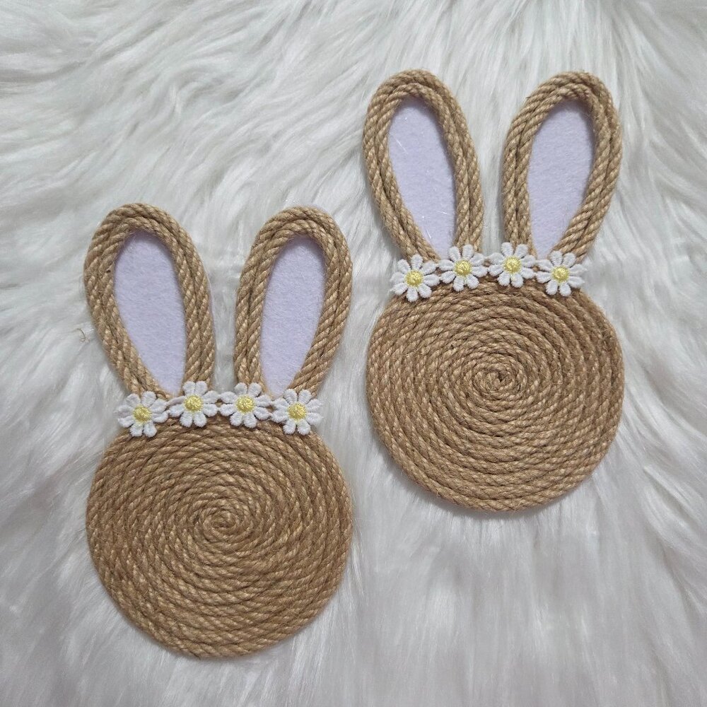 Jute Bunny Coaster Set